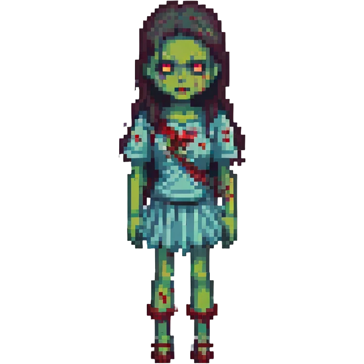 zombie girl with dark hair emoji