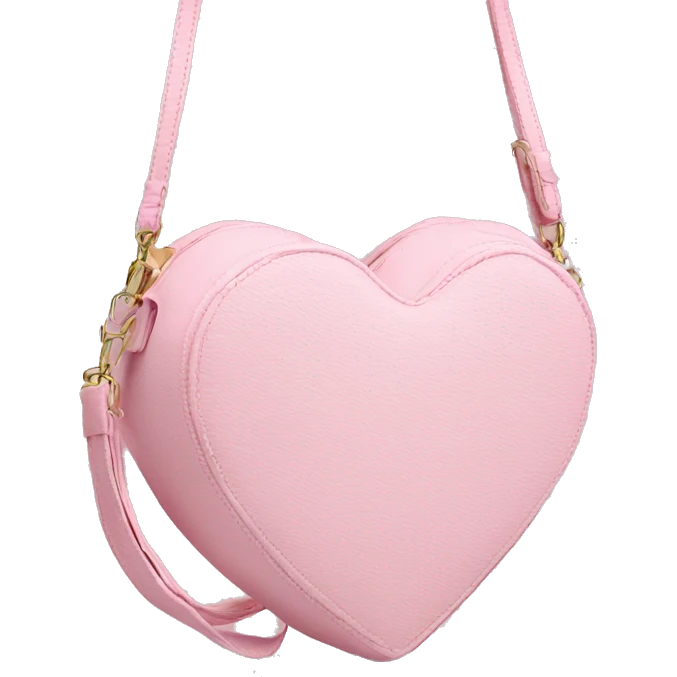 Baby pink heart shaped crossbody bag emoji