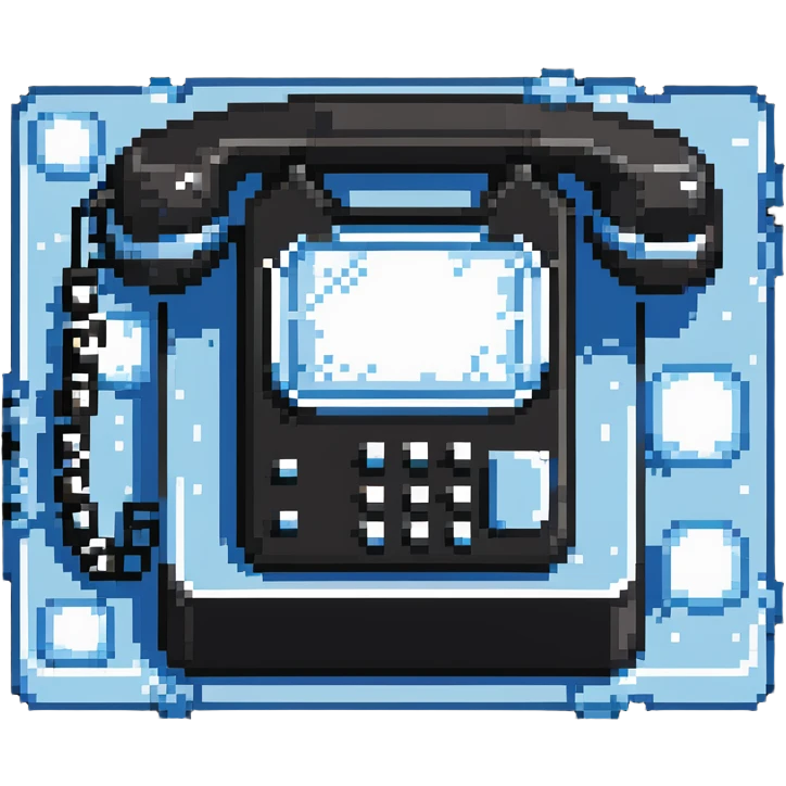 Telephone with ice crystals, cold call concept emoji