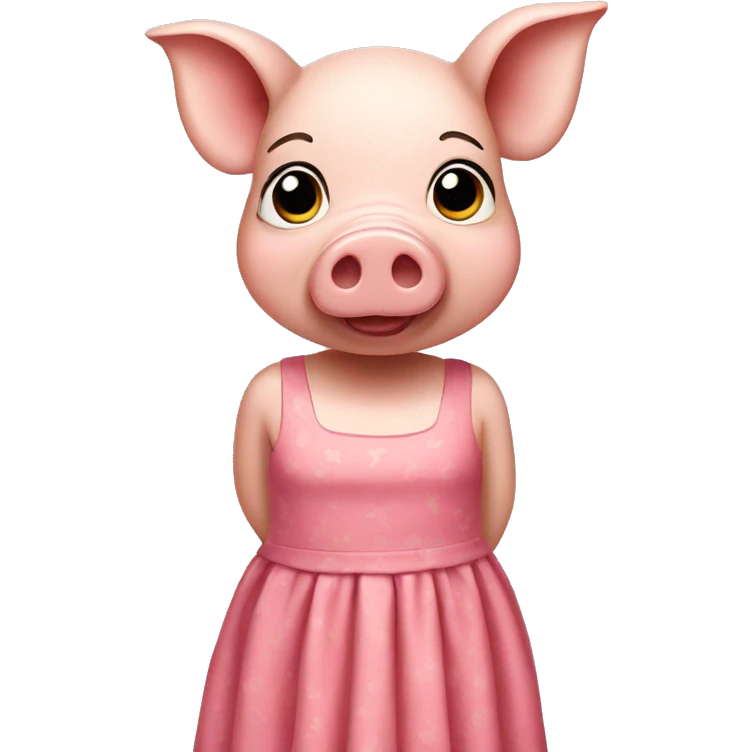 Pig wearing a dress emoji