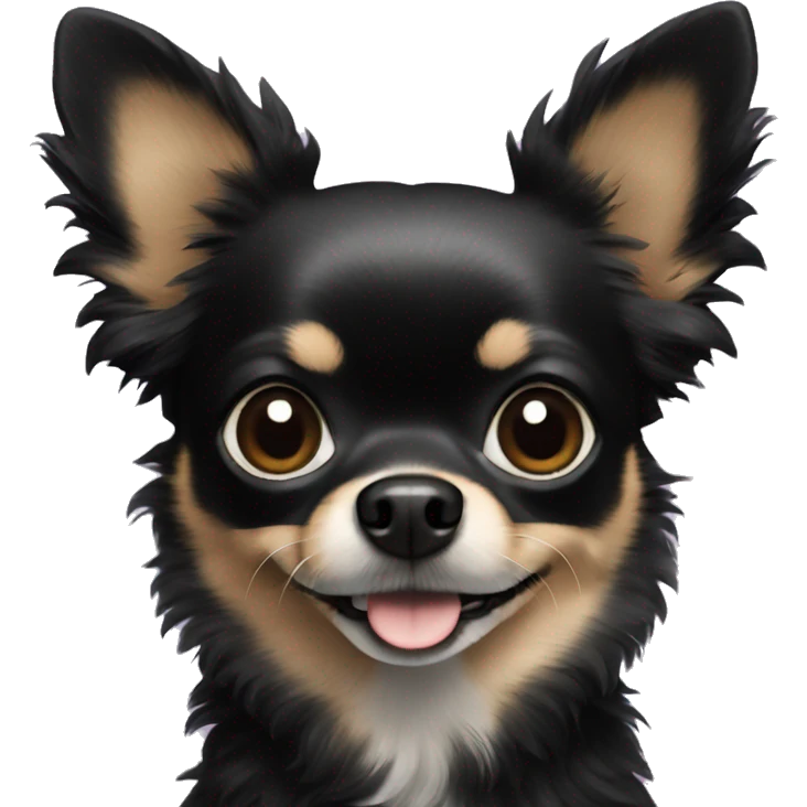 Black fluffy chihuahua  emoji