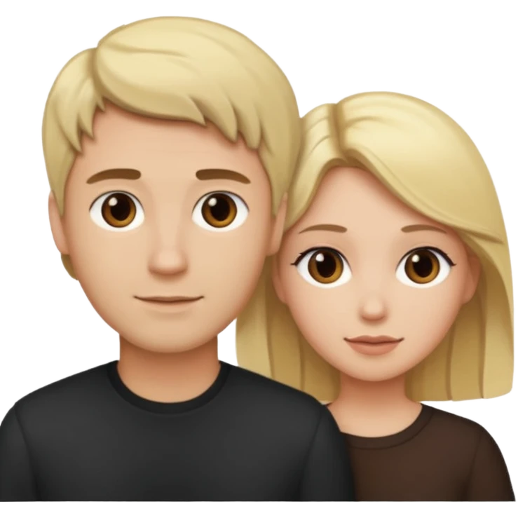 couple male blonde hair female dark brown hair emoji