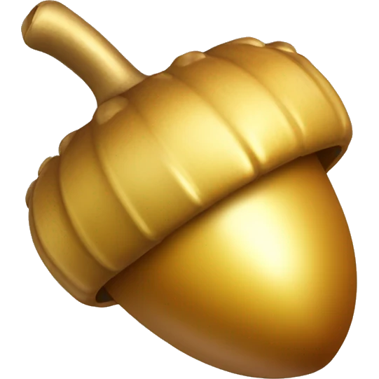 shiny gold Acorn with stem  emoji
