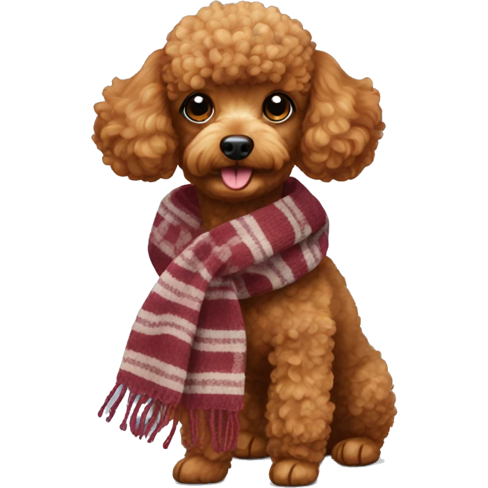red toy poodle in a scarf emoji