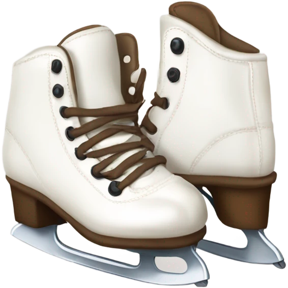 two winter white skates with brown laces on one direction  emoji