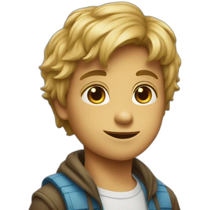 Un chat sur un garçon emoji