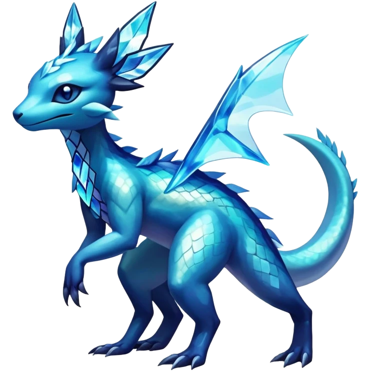 Colorful Dark Shiny Exotic Salandit-Aurorus-Glaceon-Fakémon-hybrid-creature (full body)  emoji