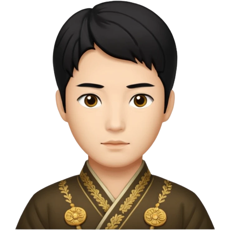 A Korean prince walking around his palace is real, black hair and face emoji