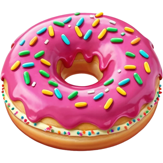 Pink cream donut emoji