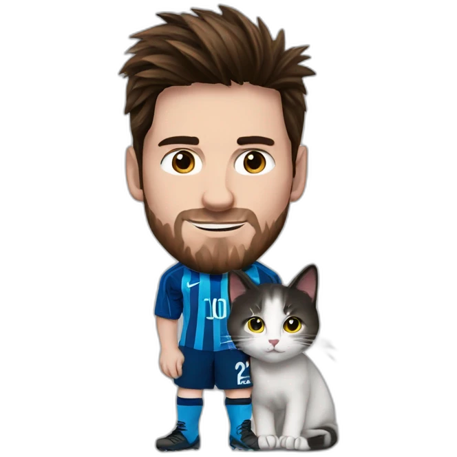 Messi and cat emoji
