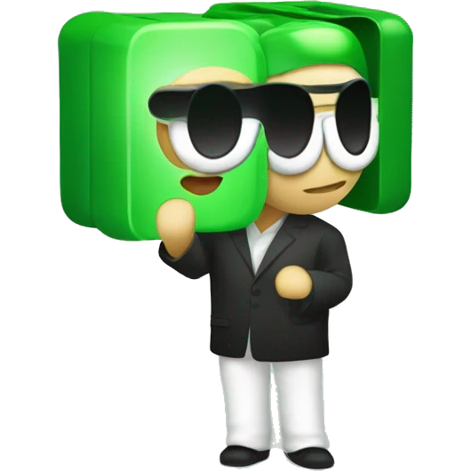 NEO,-the-matrix,-holding-red-pill,show green colour there as well emoji