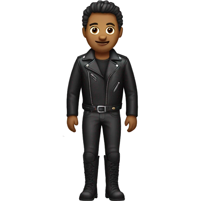 Biker in leather emoji