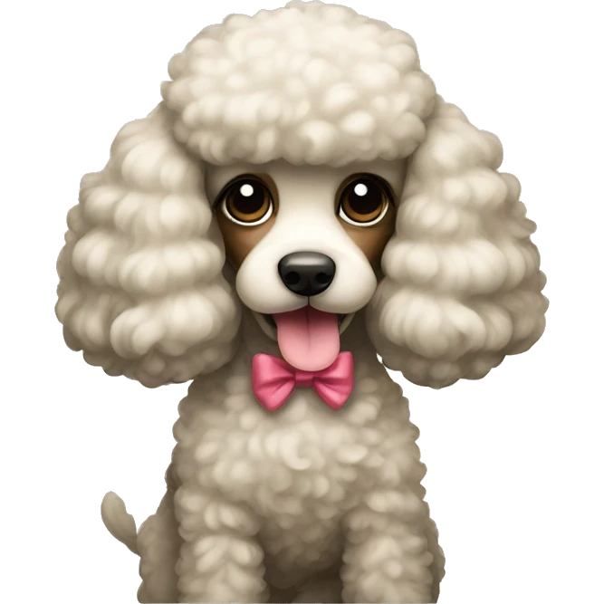 poodle with bow emoji