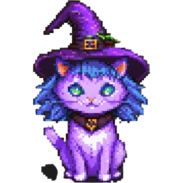 purple witch cat emoji