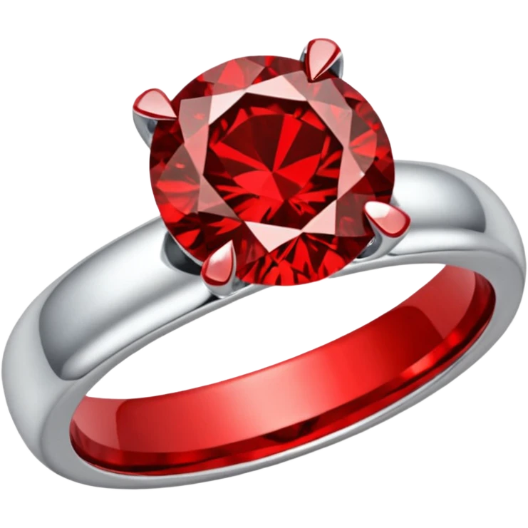 red ring marry red diamond metal prata emoji