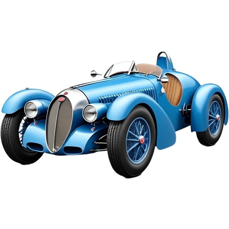  Fenderless 1936 luxury racing Bugatti lowered powerful 4 cylinder engined racing car featuring advanced rugged 4 wheel independent suspension, power steering, disc brakes and small leather covered steering wheel  emoji