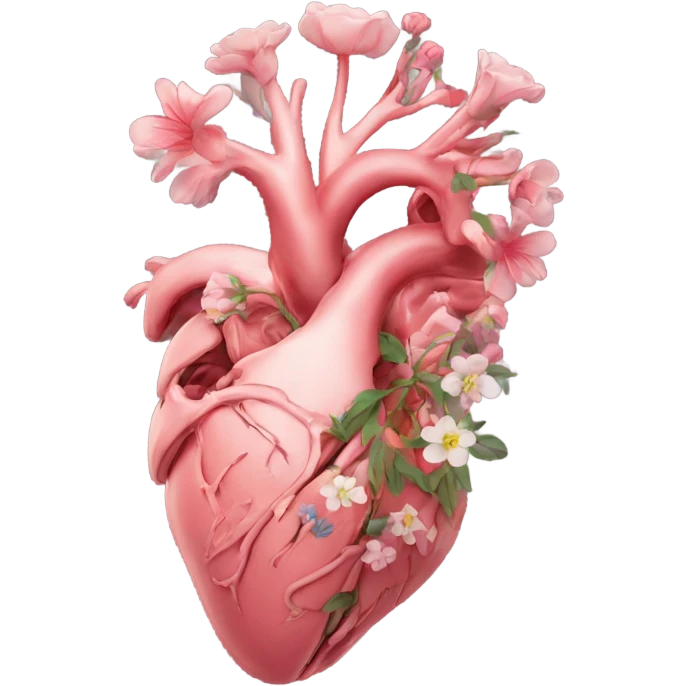 Anatomical hart with flowers emoji