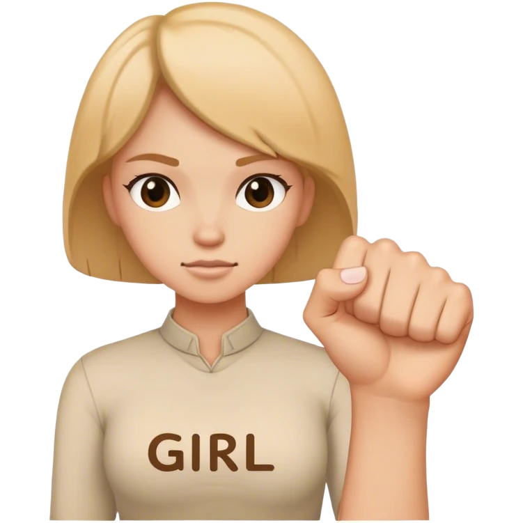 Ladys fist with the words GIRL written on it emoji