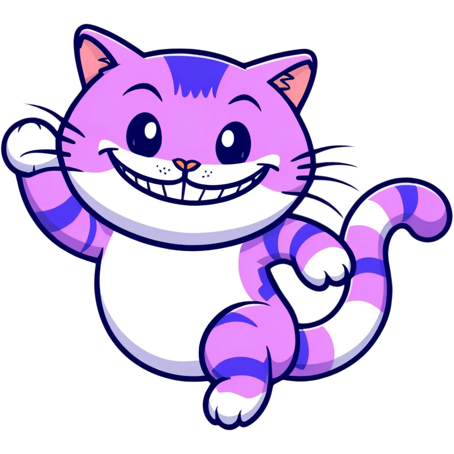 Cheshire Cat saying good night  emoji