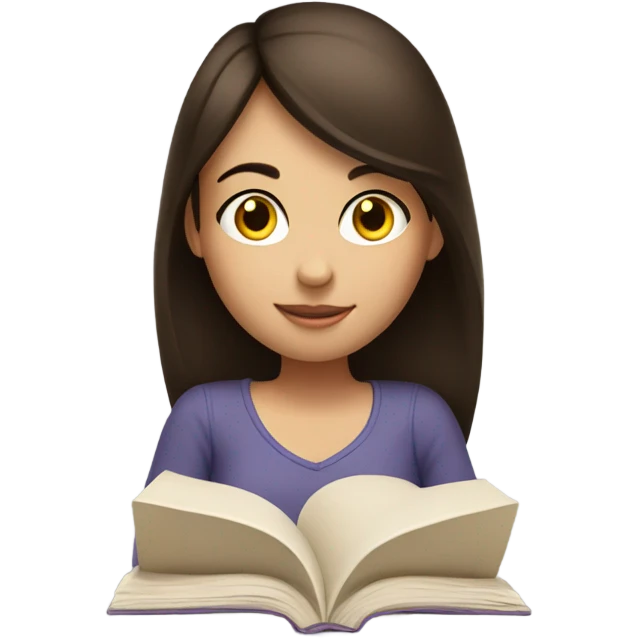 basic-brunette-girl-reading emoji