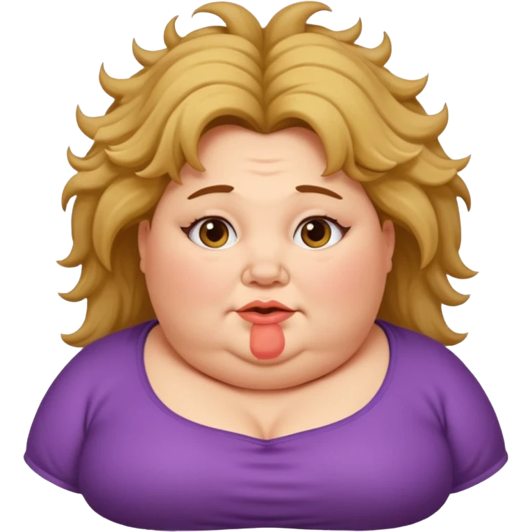 fat lady with double chin and messy hair emoji