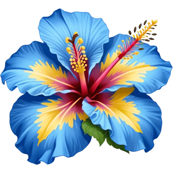Pretty hibiscus with yellow in the middle that fades into blue on the petals emoji
