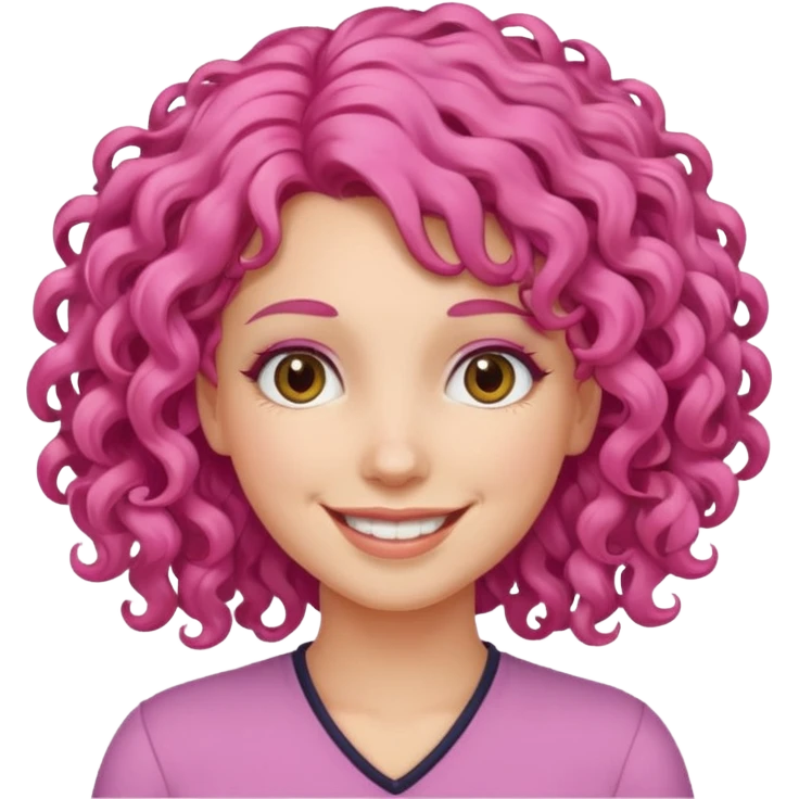 curly pink hair woman emoji