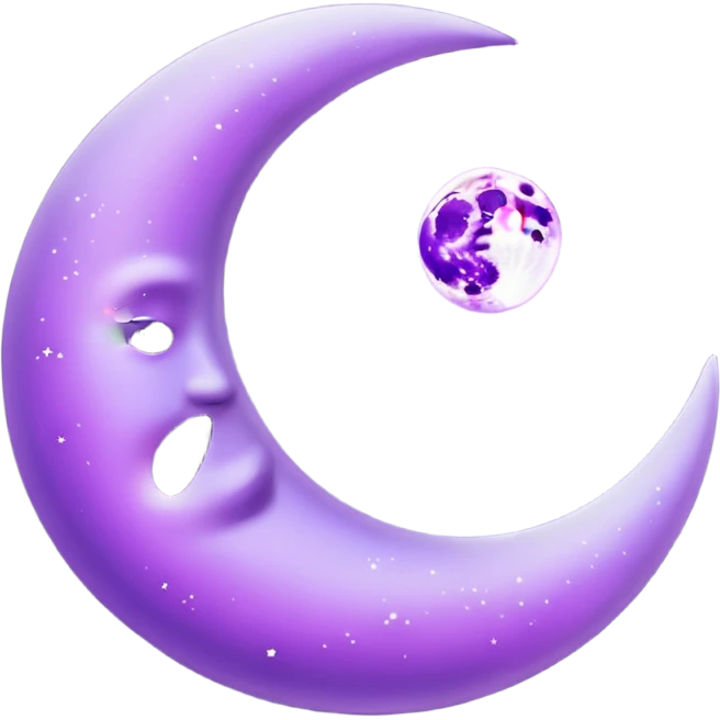 Crescent purple moon emoji