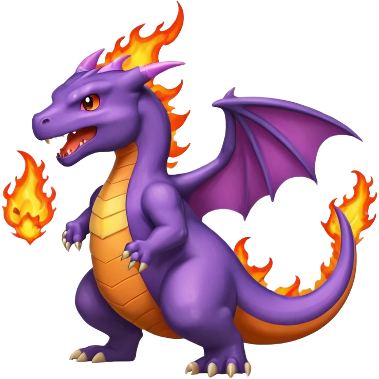 purple charizard breath fire emoji