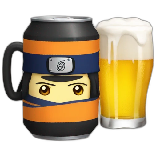 Naruto buvant une bière emoji