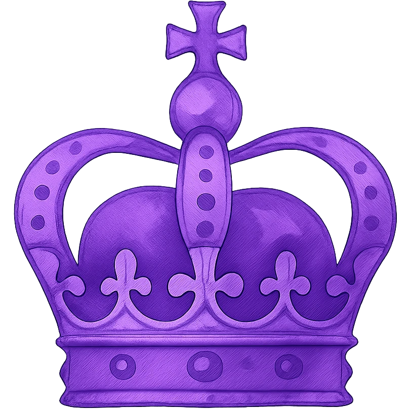 corona morada, light style, transparent background emoji