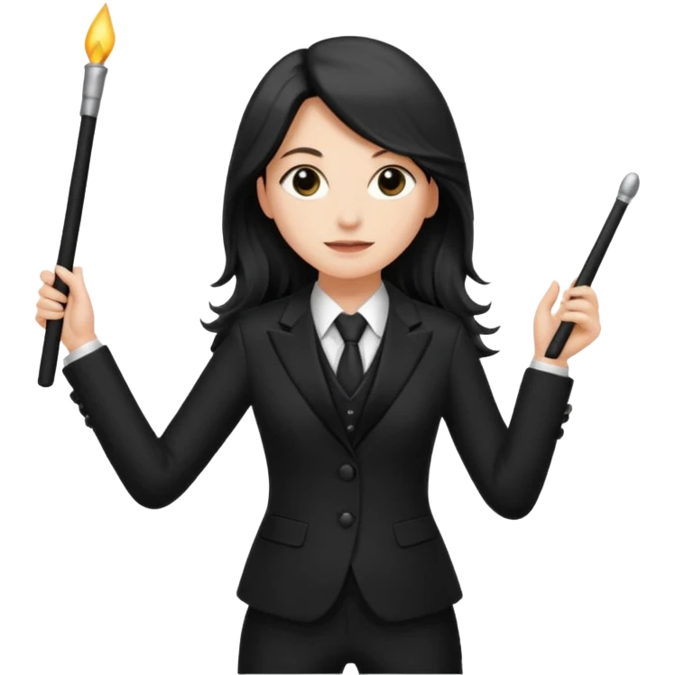 long haired Female music conductor emoji
