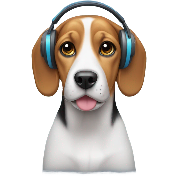 Beagle with earmuffs emoji