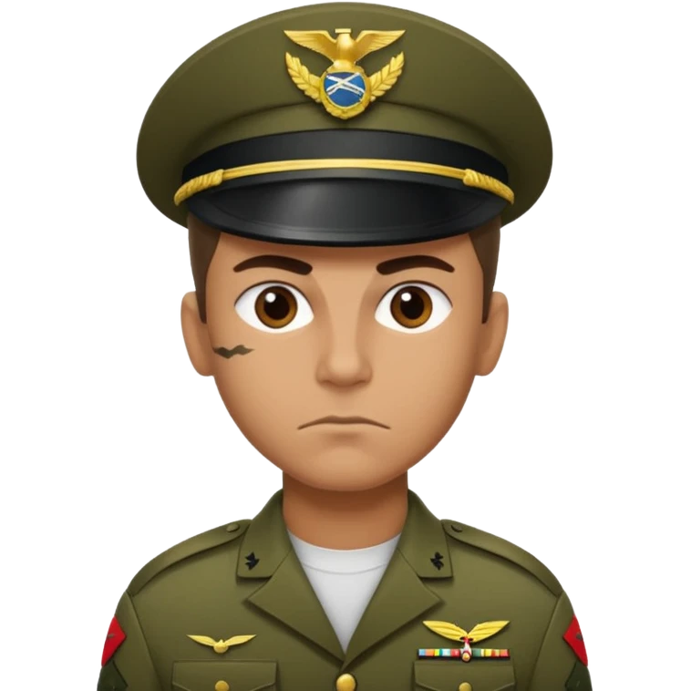 crie emojis de um soldado do corpo de fuzileiros navais do brasil com cara de mau emoji