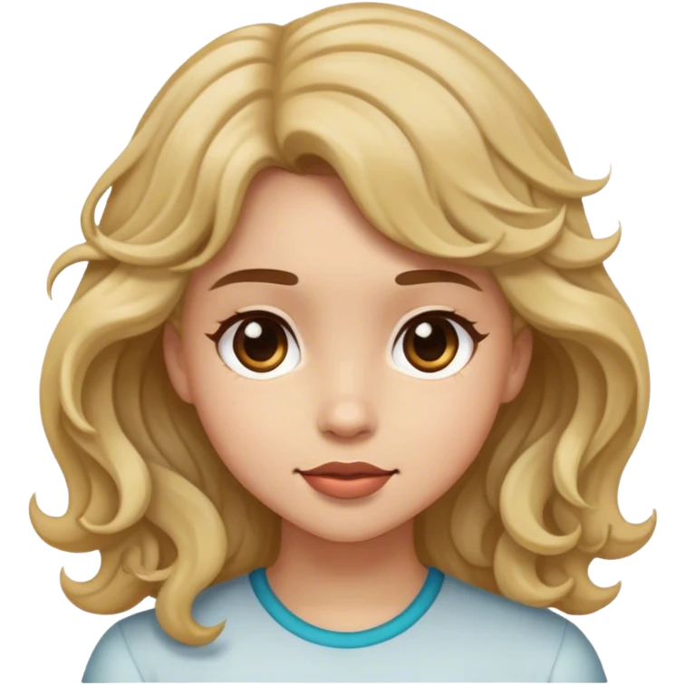 Girl with wavy hair and side bangs emoji