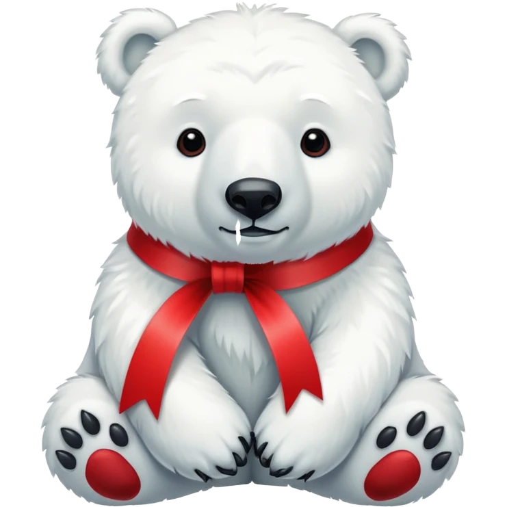 Polar bear with ribbon emoji