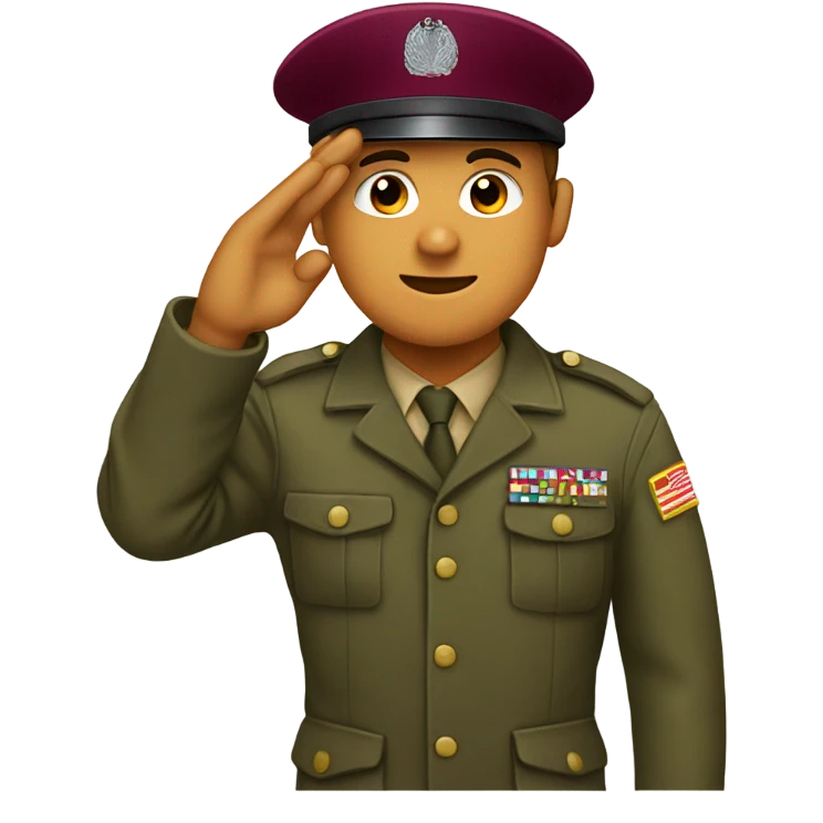 Soldier with maroon beret saluting emoji