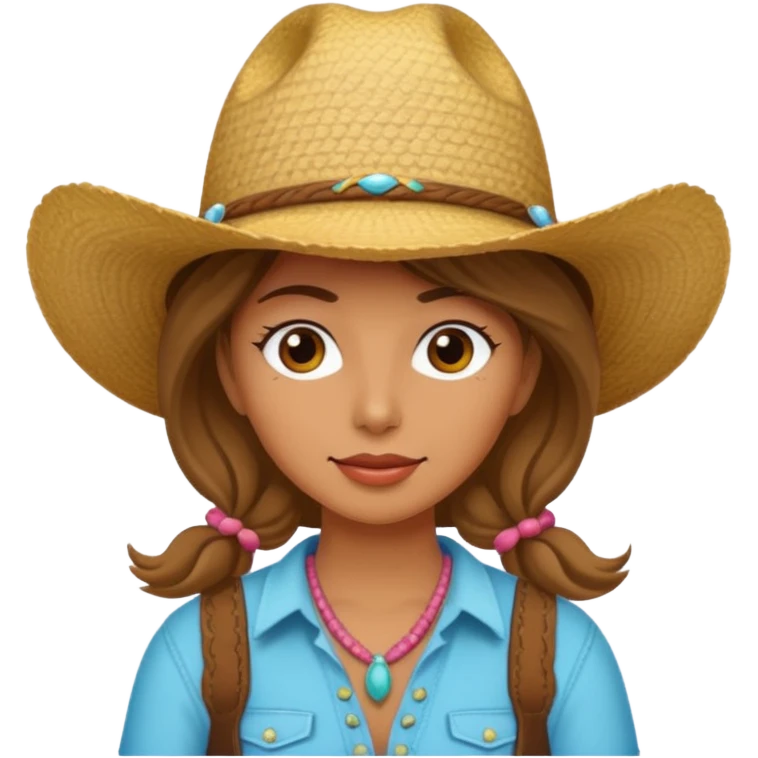 Cowgirl with beach hat emoji