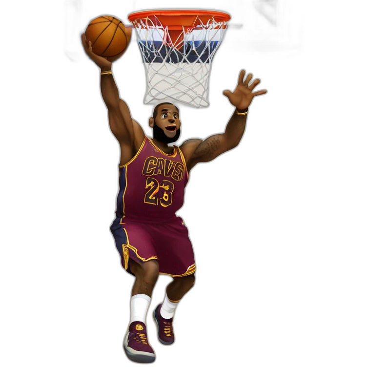 LeBron James qui dunk emoji