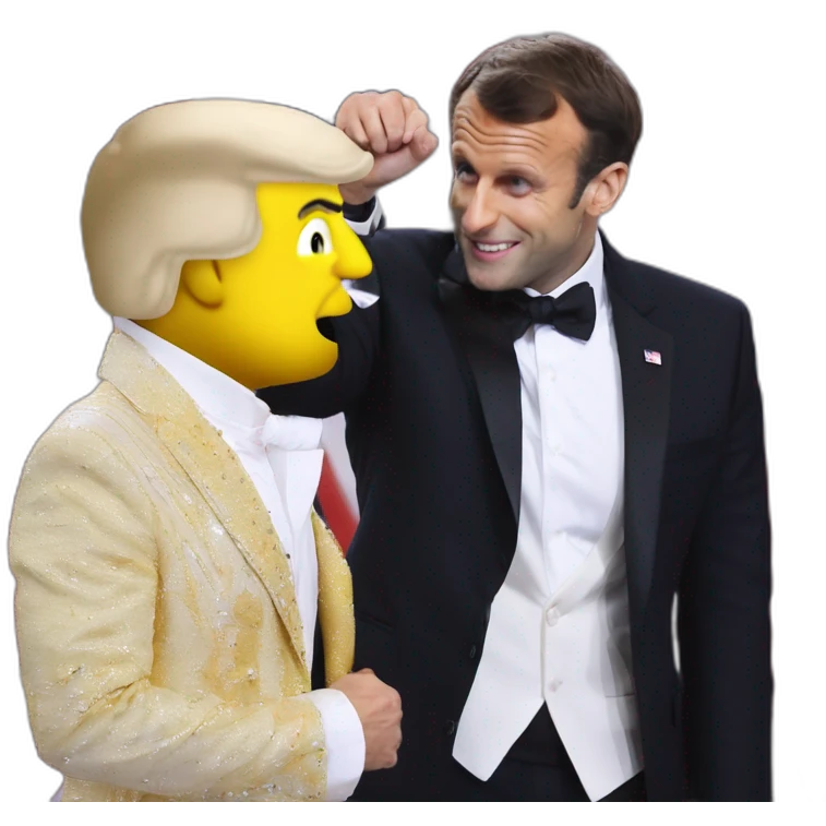 Emmanuel Macron faisant le doigt d’honneur a Trump emoji