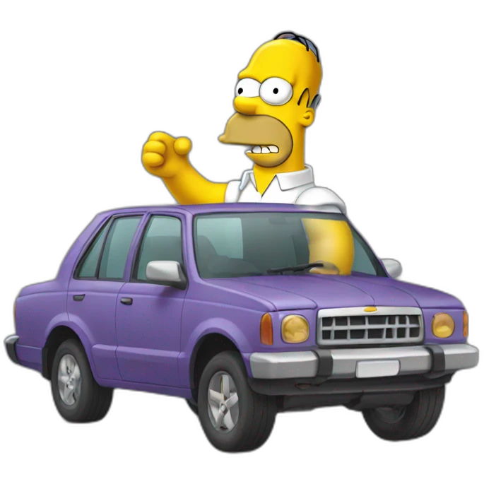 Homer simpsons in a car emoji