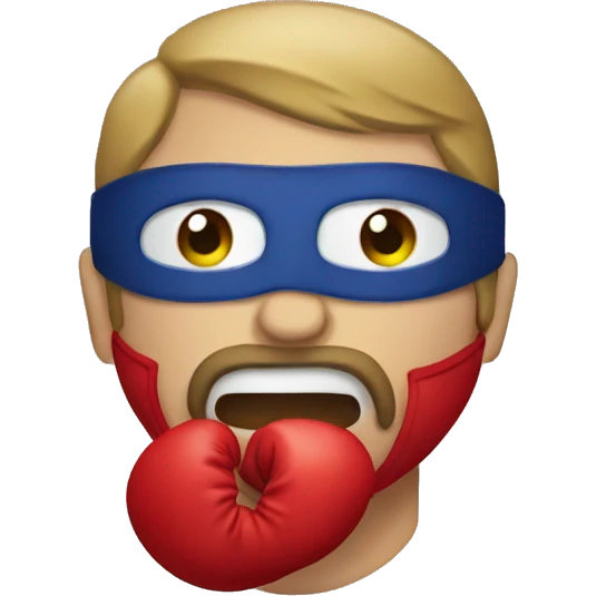 Man boxing with a mask emoji