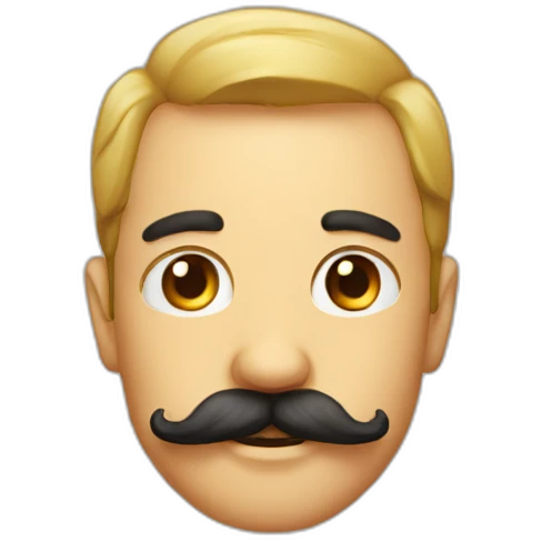 cute ass with mostache emoji