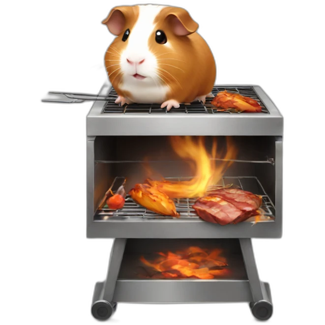 Little guinea pig making barbecue emoji