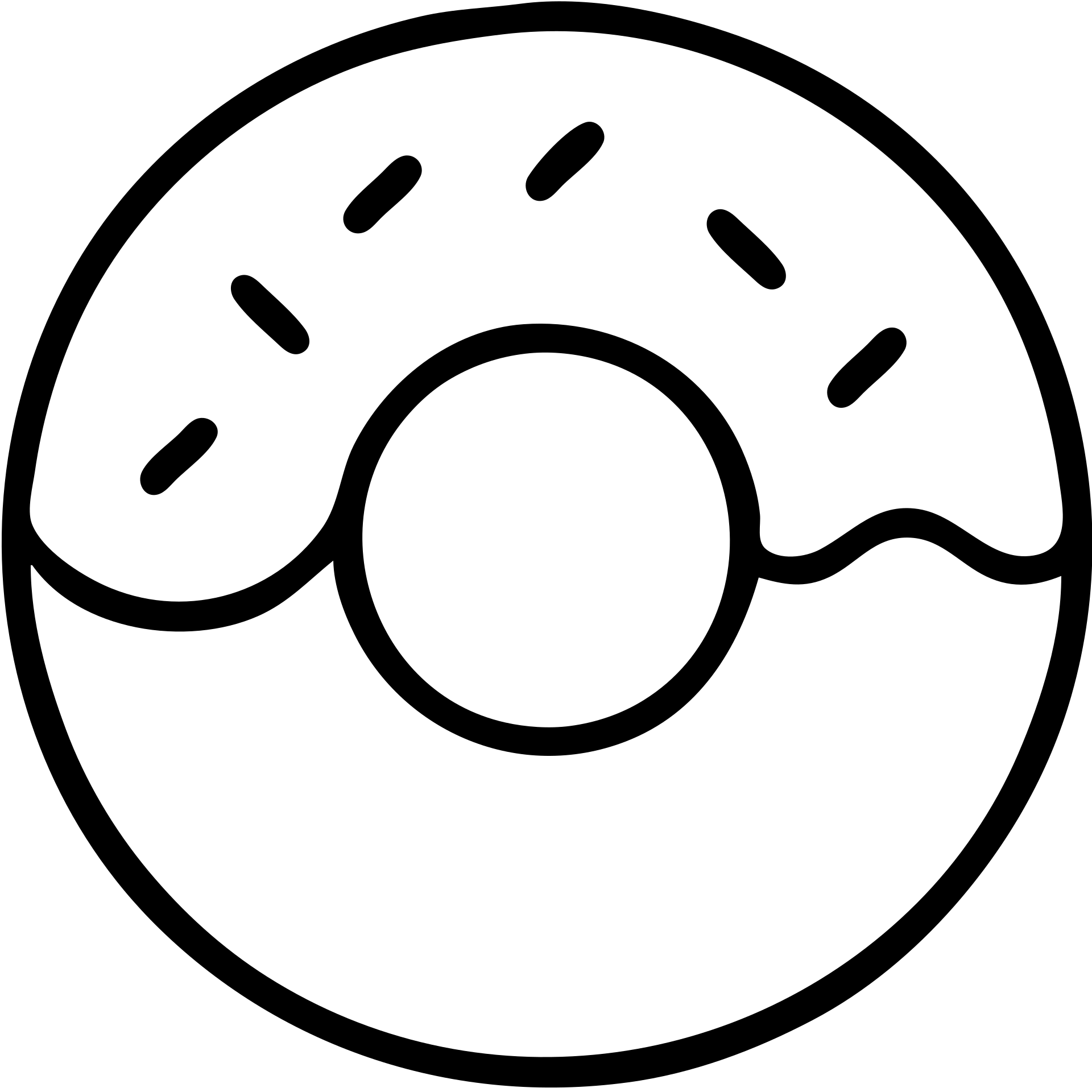 donut in outlined icon style emoji
