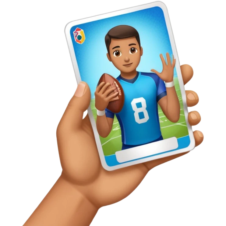 hand opening football card packs in madden emoji