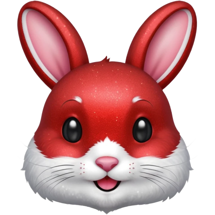 red glitter rabbit Happy  emoji