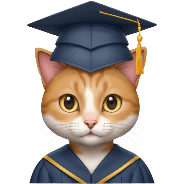 кот со шляпой выпускника emoji