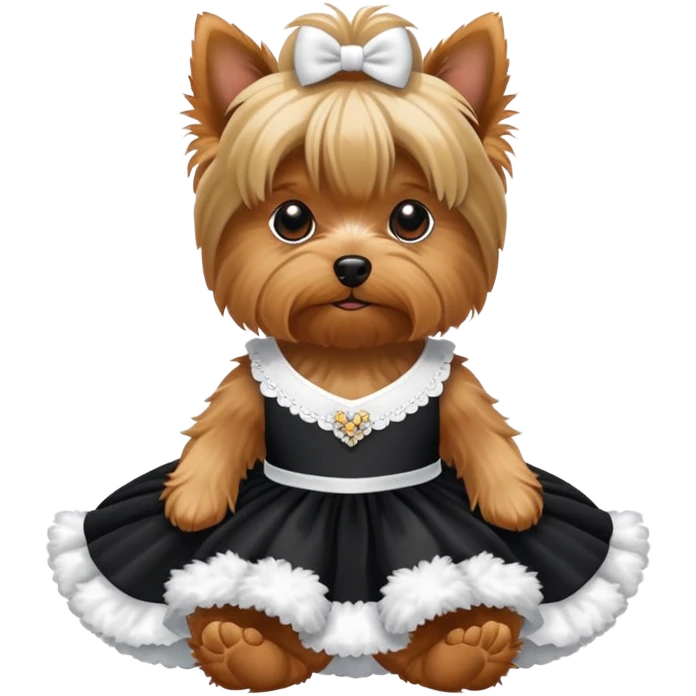 Yorkshire terrier con vestido emoji