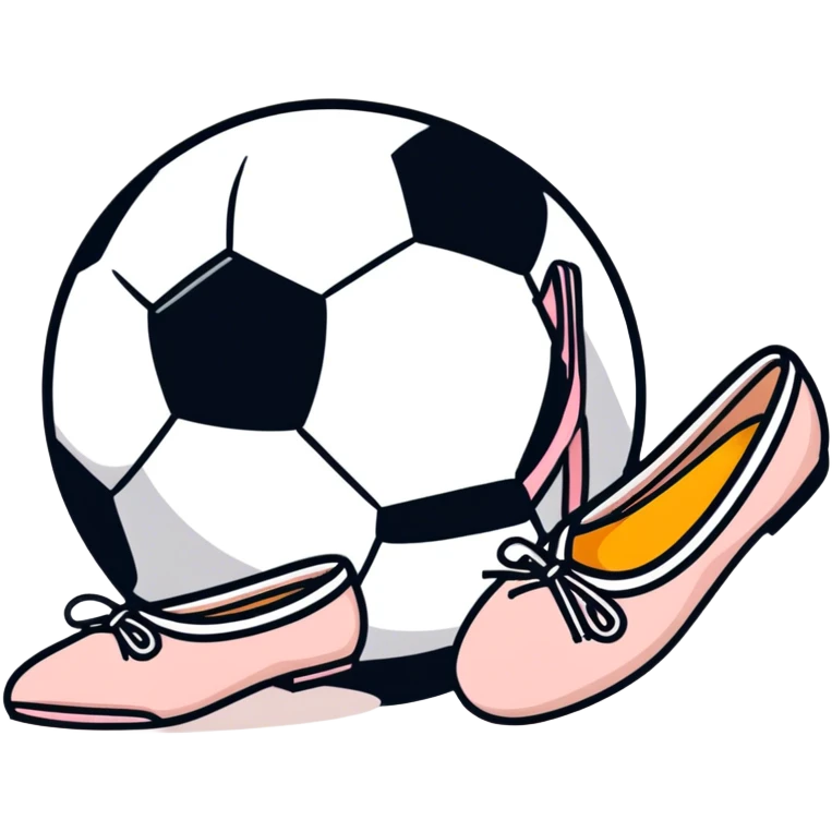 Ballet shoes and soccer ball emoji